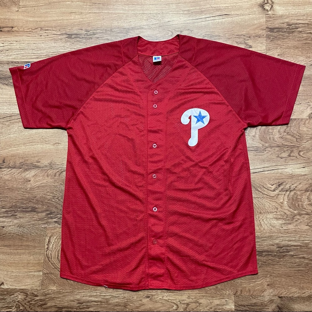 Philadelphia Phillies MLB Jersey Men’s Size Large Red 1990’s